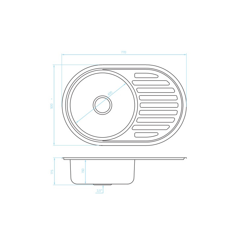 Odkryj Styl i Wygodę: Inoxowy Zlewozmywak FARO z Ociekaczem, Odwracalny, 50 cm
