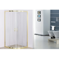 Elegancka Kabina Prysznicowa STYLIO 90x90x190 Złoto-Transparentna, Luksusowy Design