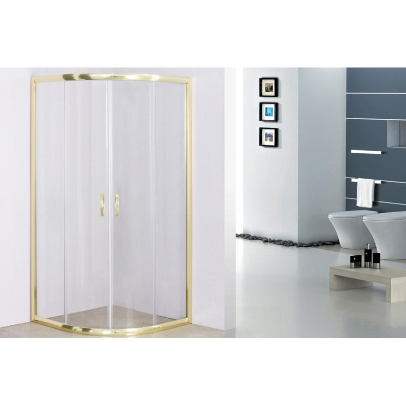 Elegancka Kabina Prysznicowa STYLIO 90x90x190 Złoto-Transparentna, Luksusowy Design