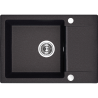 Czarny Zlewozmywak Granitowy CELEBES 1-Komorowy z Praktycznym Półociekaczem