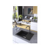 Kuchinox Celebes zlewozmywak granitowy czarny 440x650 1-komorowy