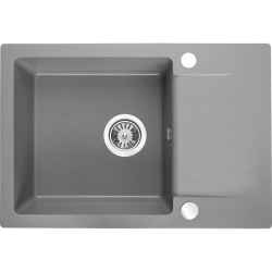 Elegancki Szary Zlew Granitowy CELEBES 1-komorowy z Półociekaczem, Odporny na Wszystko!