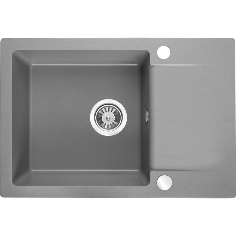 Elegancki Szary Zlew Granitowy CELEBES 1-komorowy z Półociekaczem, Odporny na Wszystko!