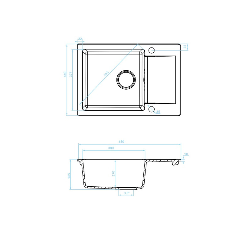 Elegancki Szary Zlew Granitowy CELEBES 1-komorowy z Półociekaczem, Odporny na Wszystko!