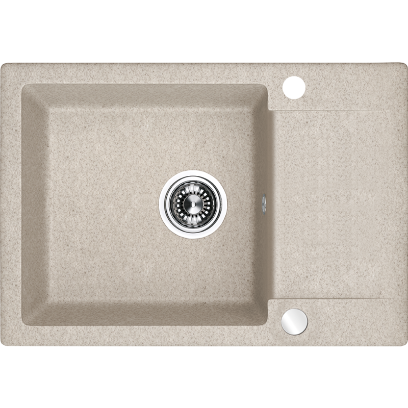 Granitowy Zlewozmywak CELEBES 1K, Rewersyjny z Półociekaczem, Beżowy, Elegancja i Funkcjonalność