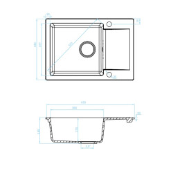 Granitowy Zlewozmywak CELEBES 1K, Rewersyjny z Półociekaczem, Beżowy, Elegancja i Funkcjonalność