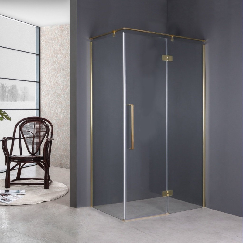 Złota Kabina Prysznicowa Premium Fresh-Line 120x80 Prawe Drzwi - Elegancja i Styl w Łazience