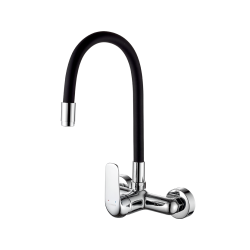 Nowoczesna Bateria Ścienna ELZA z Chromowaną Elastyczną Wylewką - Styl i Funkcjonalność