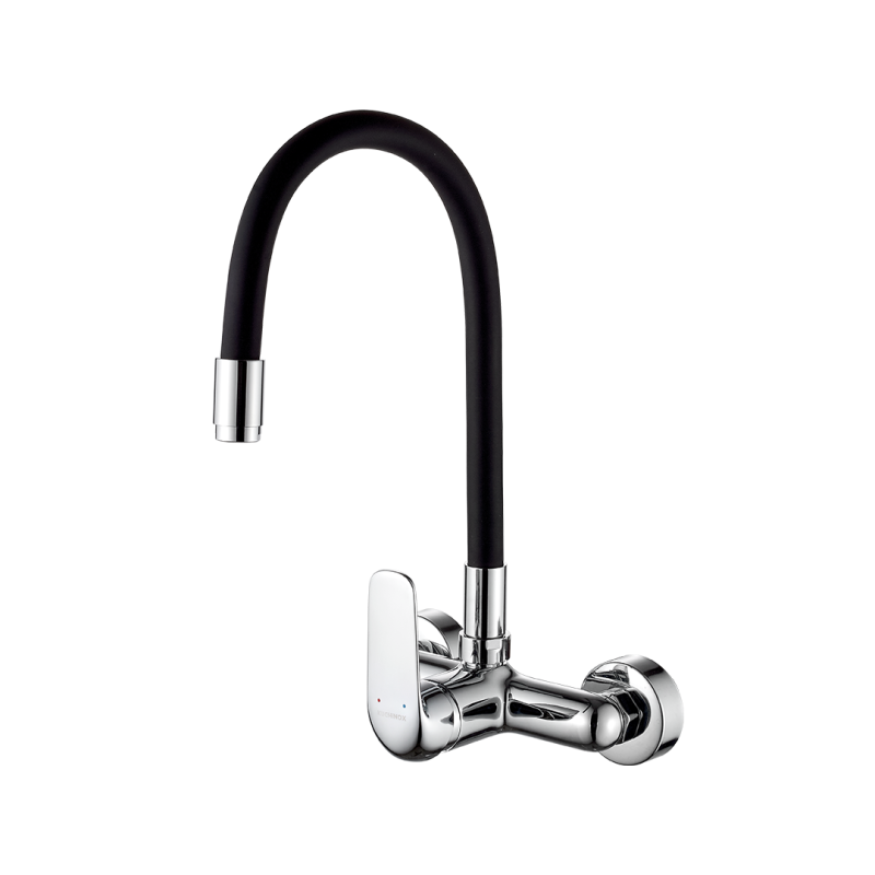 Nowoczesna Bateria Ścienna ELZA z Chromowaną Elastyczną Wylewką - Styl i Funkcjonalność