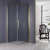 Elegancka kabina prysznicowa 90x90 FRESH-LINE złota – luksusowy design dla Twojej łazienki
