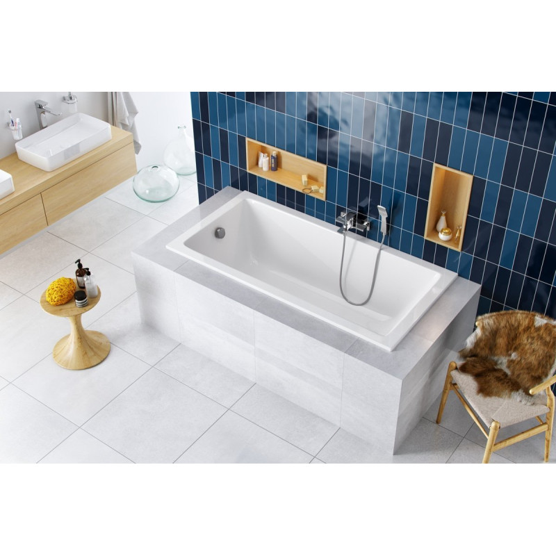 Wave Slim wanna prostokątna 170x70 cm biały połysk