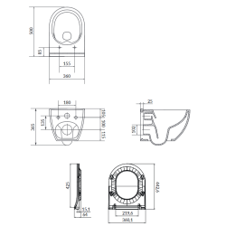 Nowoczesna Miska WC ZEN CLEANON z Deską Antybakteryjną - SETB246