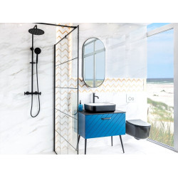 Luksusowa umywalka nablatowa Mogami 50x40 – elegancja czerni i bieli