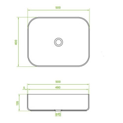 Luksusowa umywalka nablatowa Mogami 50x40 – elegancja czerni i bieli