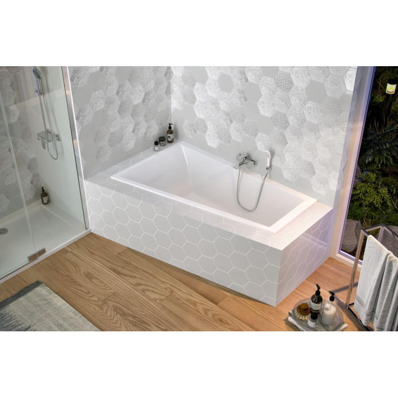 M-Sfera Slim wanna narożna 160x95 cm lewa, biały połysk