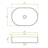 Elegancka umywalka ceramiczna nablatowa Desna 50x35 – biała owalna świetność