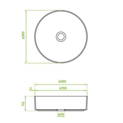 Ceramiczna Umywalka Desna 36 cm - Biała Elegancja i Blask dla Twojej Łazienki!