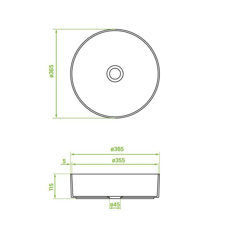 Laveo Desna umywalka nablatowa ceramiczna biała
