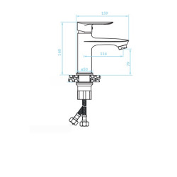Kuchinox Cento bateria umywalkowa stojąca chrom