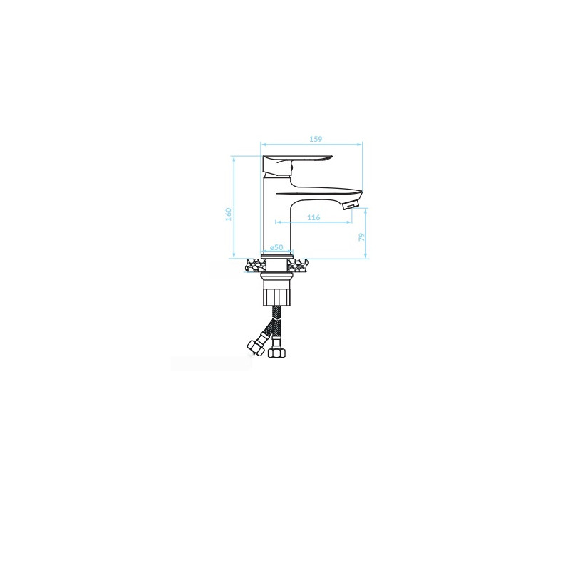 Kuchinox Cento bateria umywalkowa stojąca chrom