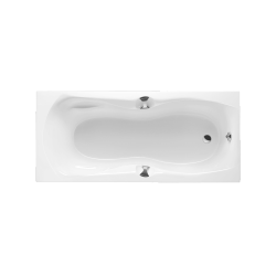 Canyon II wanna prostokątna 170x75 cm biały połysk, 2 uchwyty, chrom