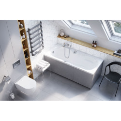 Canyon II wanna prostokątna 170x75 cm biały połysk, 2 uchwyty, chrom