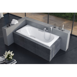 Clesis wanna prostokątna 170x75 cm biały połysk, uchwyty chrom