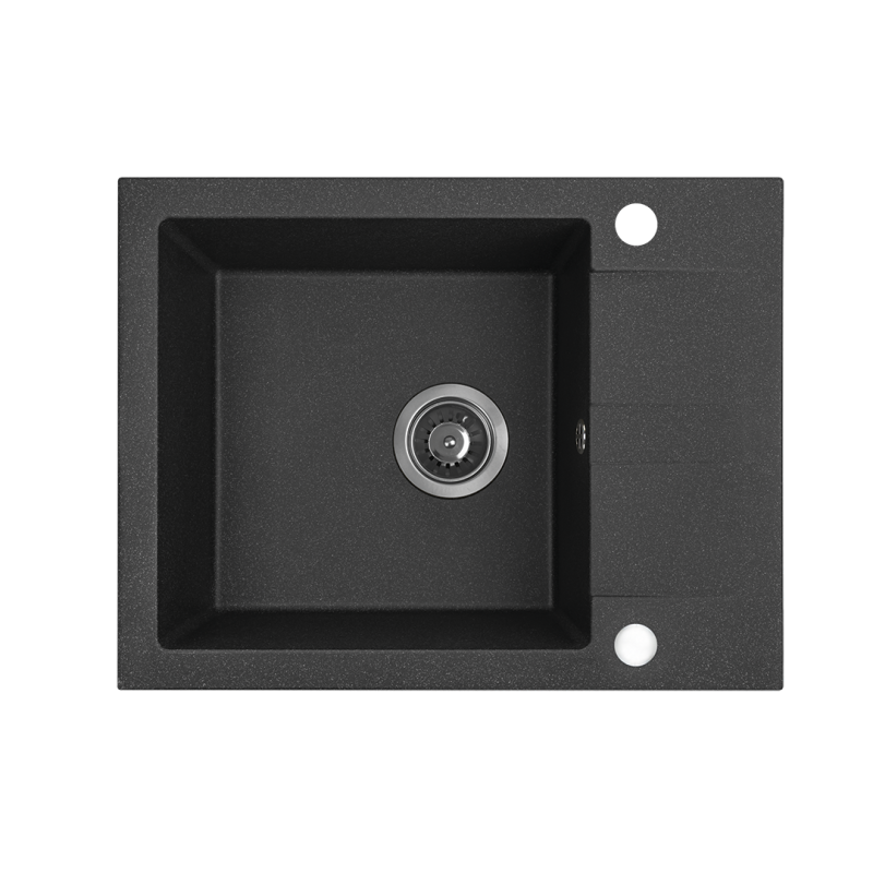 Jednokomorowy Zlewozmywak SHIRE z Czarnym Akcentem i Półociekaczem - Styl i Funkcjonalność