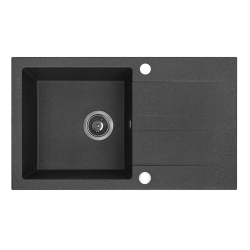 Zlewozmywak Shire Lux 1-komorowy z Ociekaczem, Czarny 50 cm, Trwałość i Styl na Lata