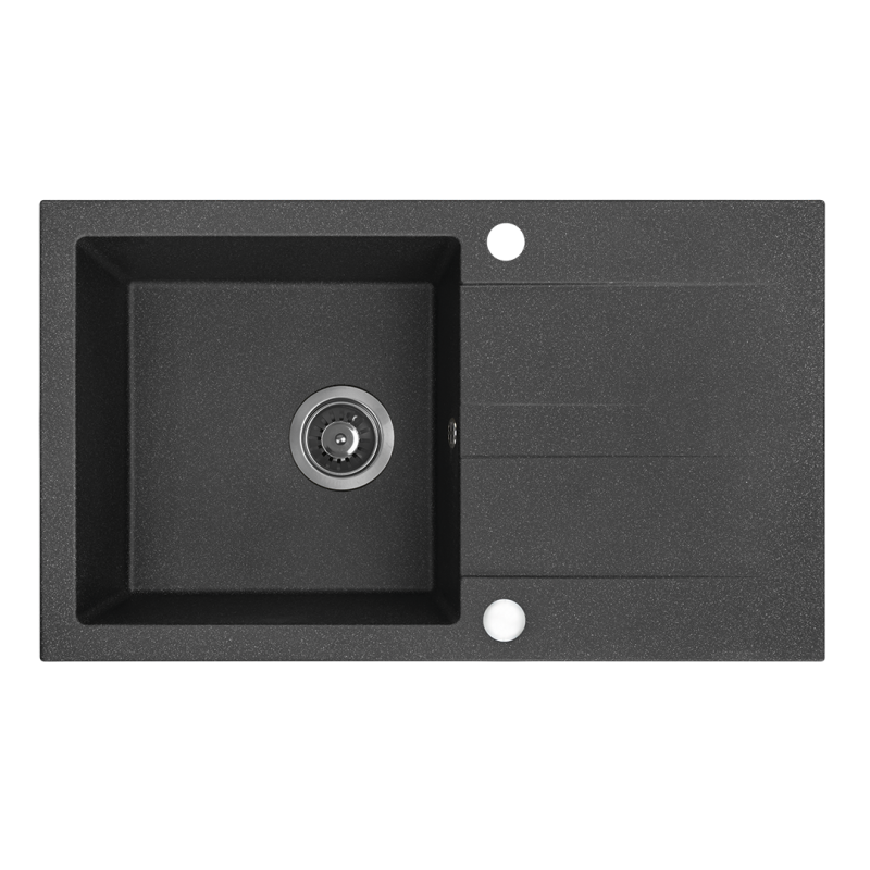Zlewozmywak Shire Lux 1-komorowy z Ociekaczem, Czarny 50 cm, Trwałość i Styl na Lata