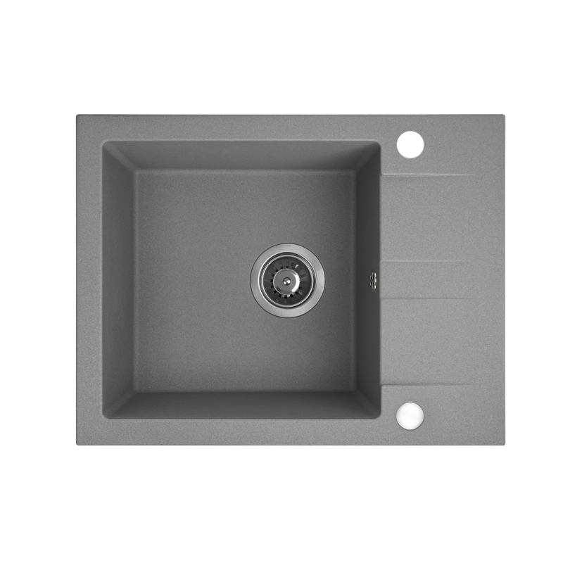 Zlewozmywak Granitowy SHIRE Szary, 1 Komora, Odwracalny i Wytrzymały na Wysokie Temperatury