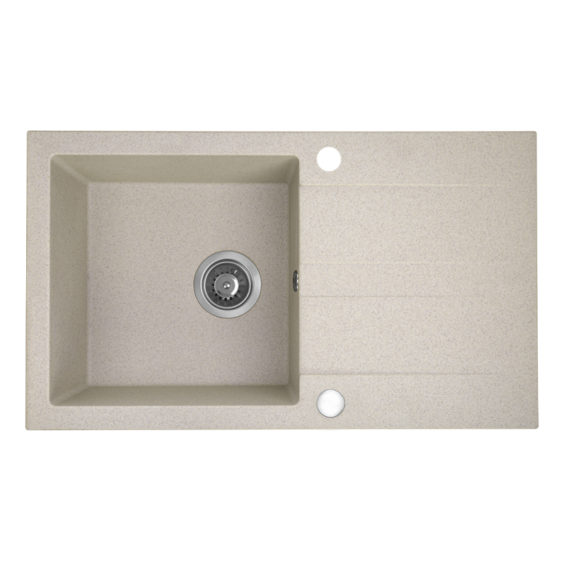 SHIRE Beżowy Zlewozmywak Granitowy 1-komorowy z Ociekaczem 50 cm - Wytrzymałość i Elegancja