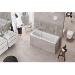 Ava wanna prostokątna 160x70 cm, biały połysk