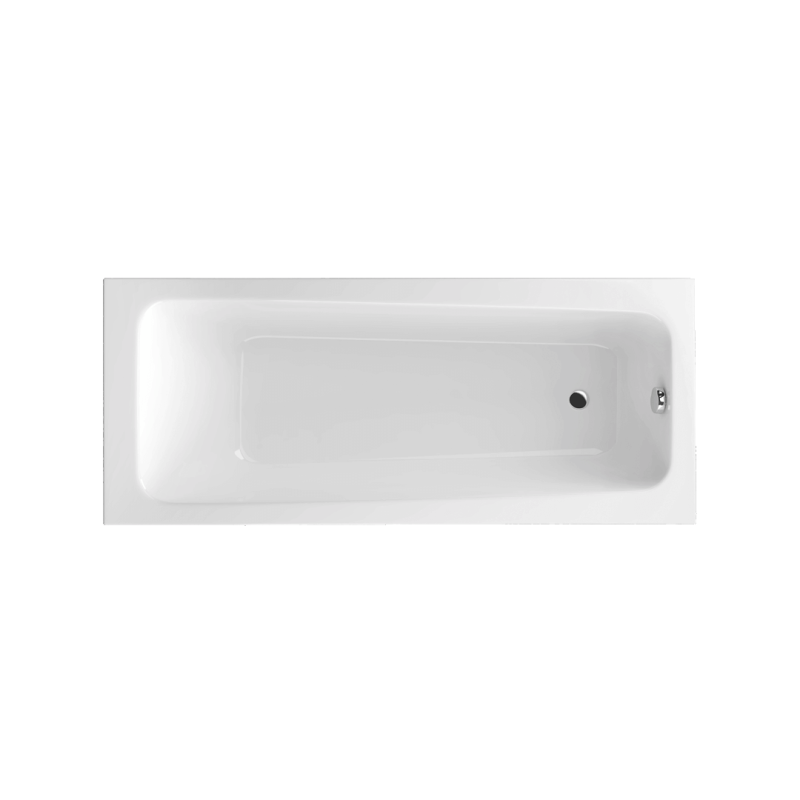 Ava wanna prostokątna 170x70 cm, biały połysk