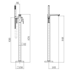 Stylowa, chromowana bateria wannowa wolnostojąca Paros - luksus dla Twojej łazienki!