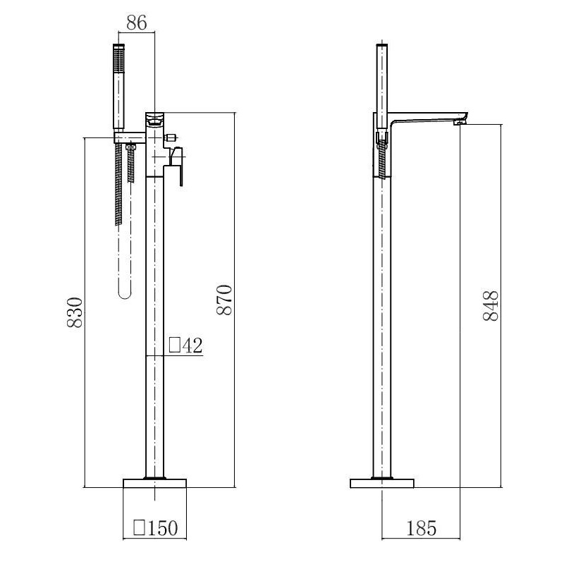 Stylowa, chromowana bateria wannowa wolnostojąca Paros - luksus dla Twojej łazienki!