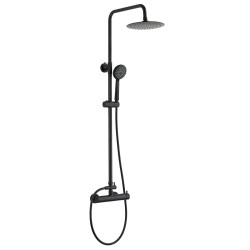 NORTES Nowoczesna Kolumna Prysznicowa z Funkcją Hydromasażu i Baterią Czarnego Wykończenia