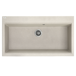 Ekskluzywny Zlewozmywak Tau Beżowy 1-komorowy z Syfonem Space Saving - Trwałość i Styl!