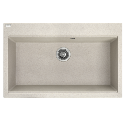 Zlew Tau Beżowy 1-komorowy 90 cm z Syfonem Space Saving – Elegancja i Funkcjonalność!