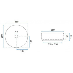 Luksusowa Umywalka Nablatowa SAMI z Złotą Krawędzią - Elegancja i Stół