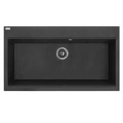 Czarno-złoty Zlew Tau: Elegancja z Funkcjonalnością, 90x50 cm, z syfonem Space Saving!