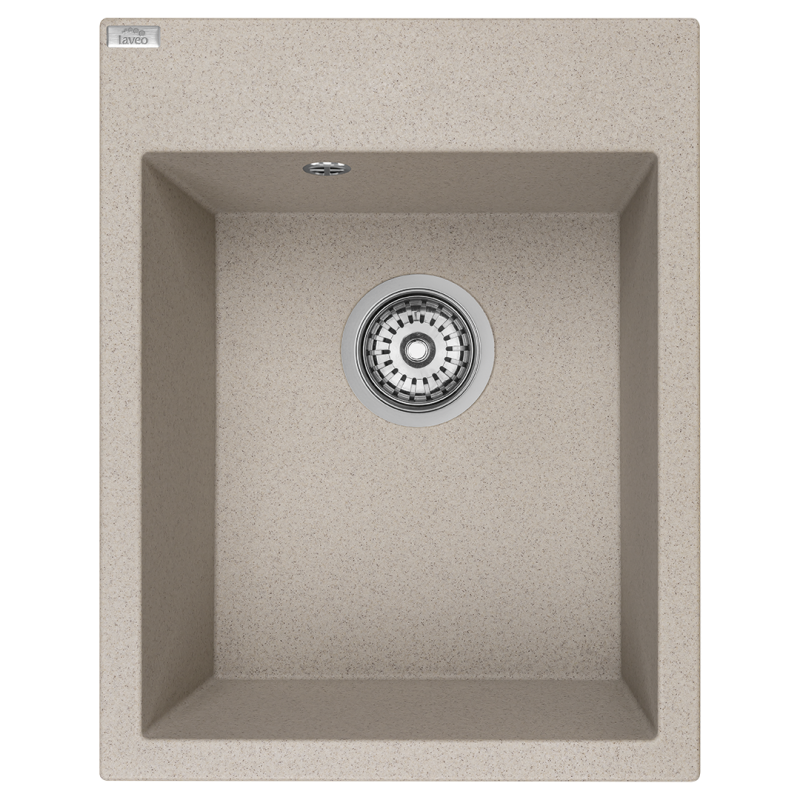 Beżowy Zlewozmywak Monchichi 1K 40cm - Wytrzymałość i Styl, Syfon Space Saving w Komplecie