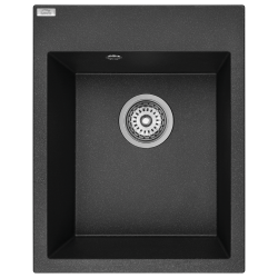 Zlewozmywak Monchichi Black SpaceSaver 1-komorowy, Odporny Design