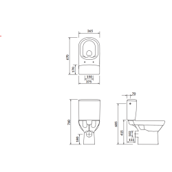 Cersanit City CleanOn WC Kompakt z Deską Softclose, Bezrantowy, Biały Połysk
