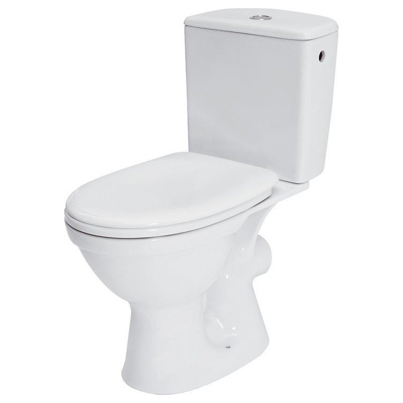 Elegancka WC Kompakt Cersanit Merida z Poziomym Odpływem i Deską w Komplecie