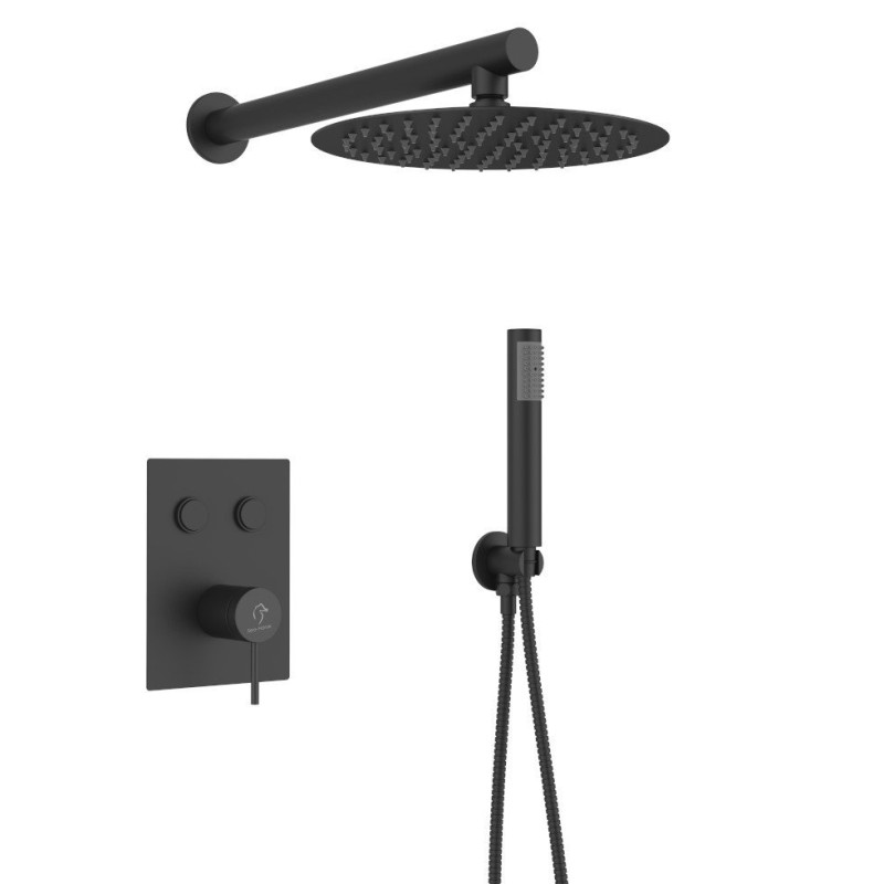 Czarna Bateria Natryskowa Ove Stick z BOXEM - Nowoczesny Design dla Twojej Łazienki