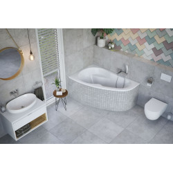 Excellent Newa Plus wanna narożna 150x95 cm prawa  biały połysk