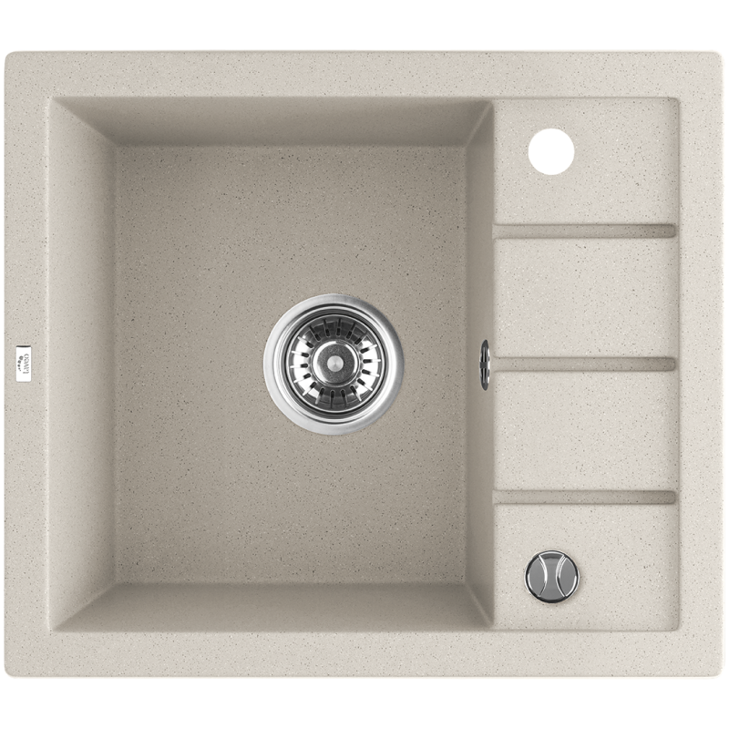 Beżowy zlew Trzynastka 1-komorowy z półociekaczem - elegancja i funkcjonalność w jednym!