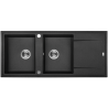 Laveo Megalo zlewozmywak granitowy czarne 500x116 2-komorowy