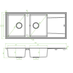 Megalo Zlewozmywak Beżowy 90 cm z Ociekaczem i Automatycznym Syfonem - Wytrzymały i Stylowy
